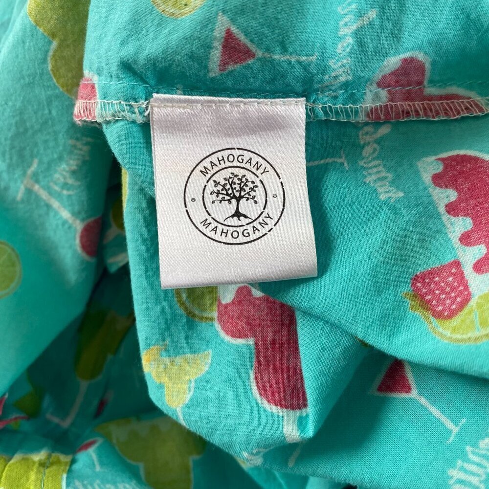 Mahogany Margarita pajama set Medium blue red cotton - Picture 11 of 16